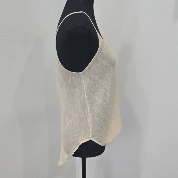 Astr Cream Camisole Top, V Neck, Silky, Small, Straps - Picture 3 of 5